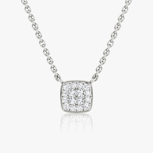 0.10 TCW Round CVD F/VS Diamond Necklace