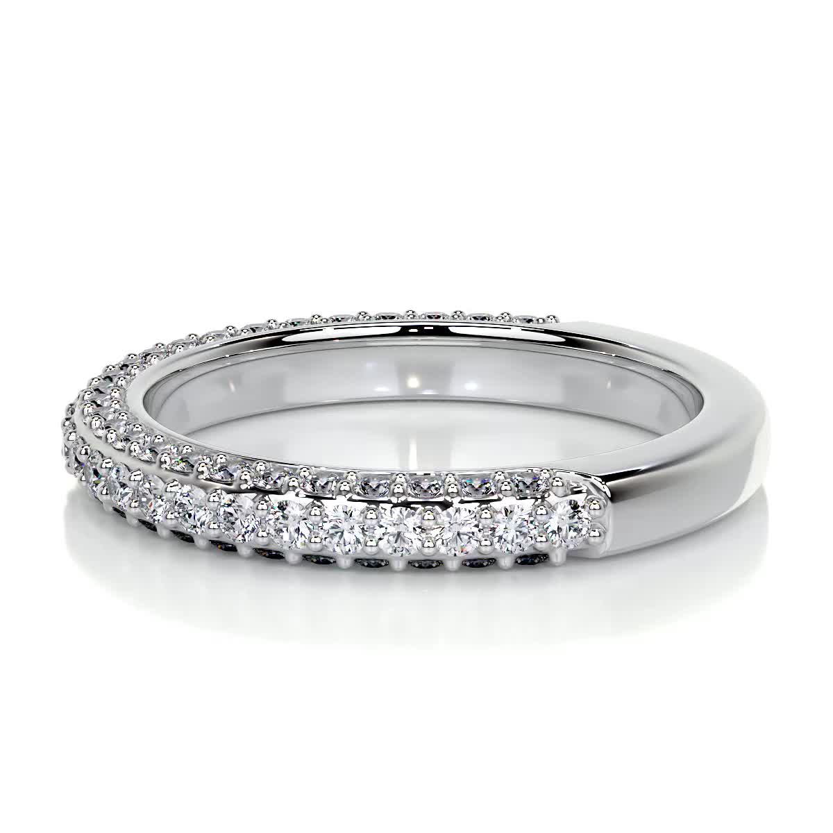 0.75ct Round EF- VVS Diamond Half Eternity Stackable Wedding Band