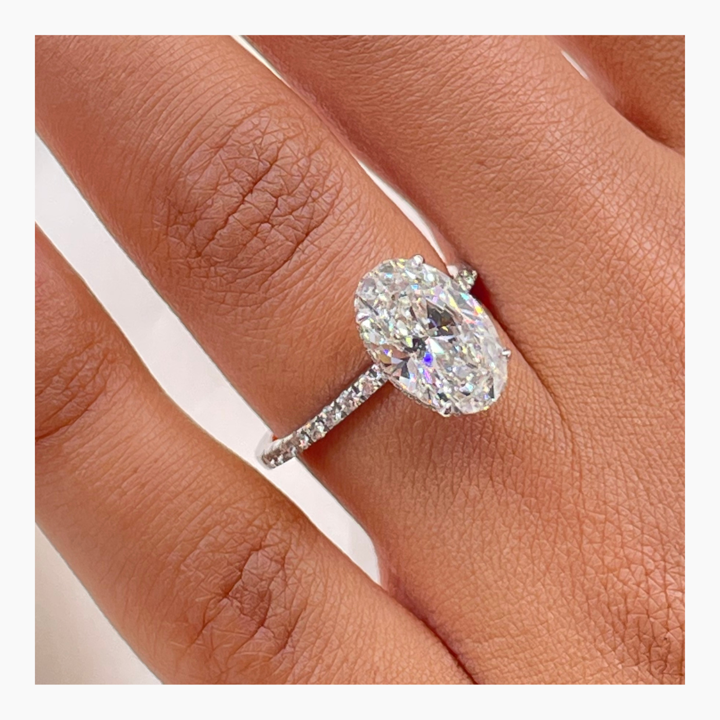 2.67ct Oval G- VS Pave Diamond Engagement Ring