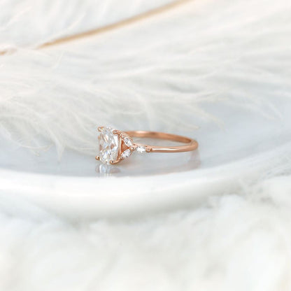 Stunning 1.5 CT Cushion Moissanite Engagement Ring with Cluster Design 3