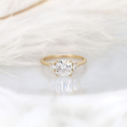 Stunning 1.70 CT Cushion Moissanite Engagement Ring with Three Stone Design 1