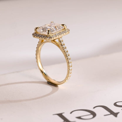 Stunning 1.5 - 2.5 CT Radiant Moissanite Engagement Ring with Pave & Halo Design 8
