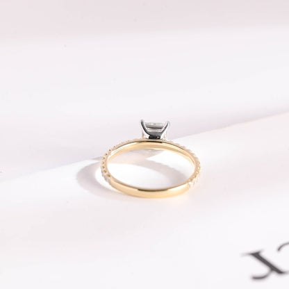 Stunning 0.5 - 1.5 CT Princess Moissanite Engagement Ring with Pave Design 8