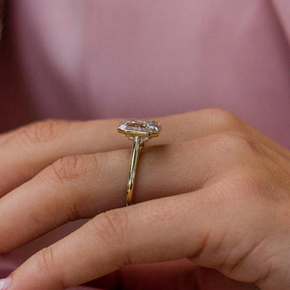 4 CT Asscher Bezel & Solitaire Lab Grown Diamond Engagement Ring