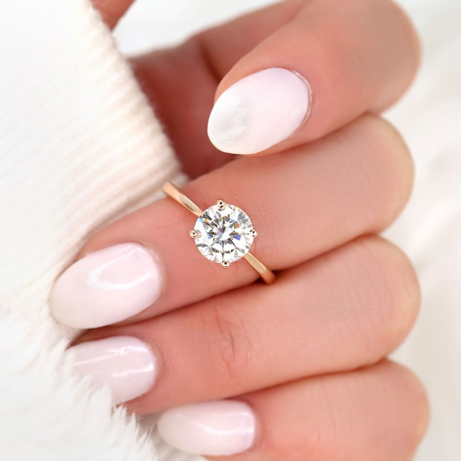 Stunning 2.0 CT Round Moissanite Engagement Ring with Solitaire Design 7