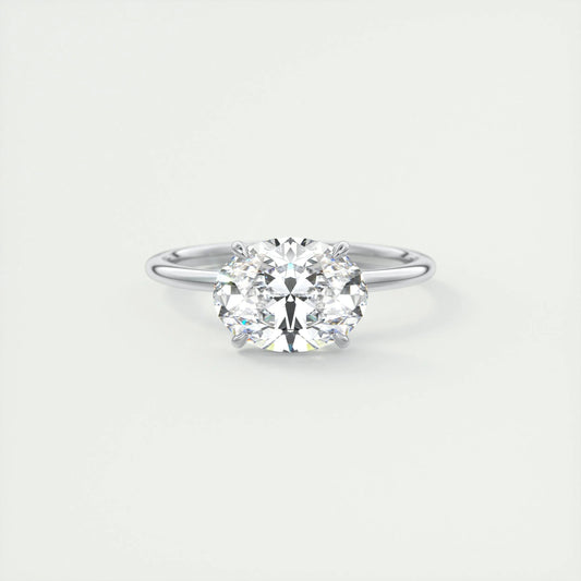 2 CT Oval Solitaire CVD F/VS1 Diamond Engagement Ring