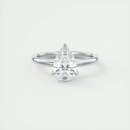 2 CT Pear Solitaire CVD F/VS1 Diamond Engagement Ring