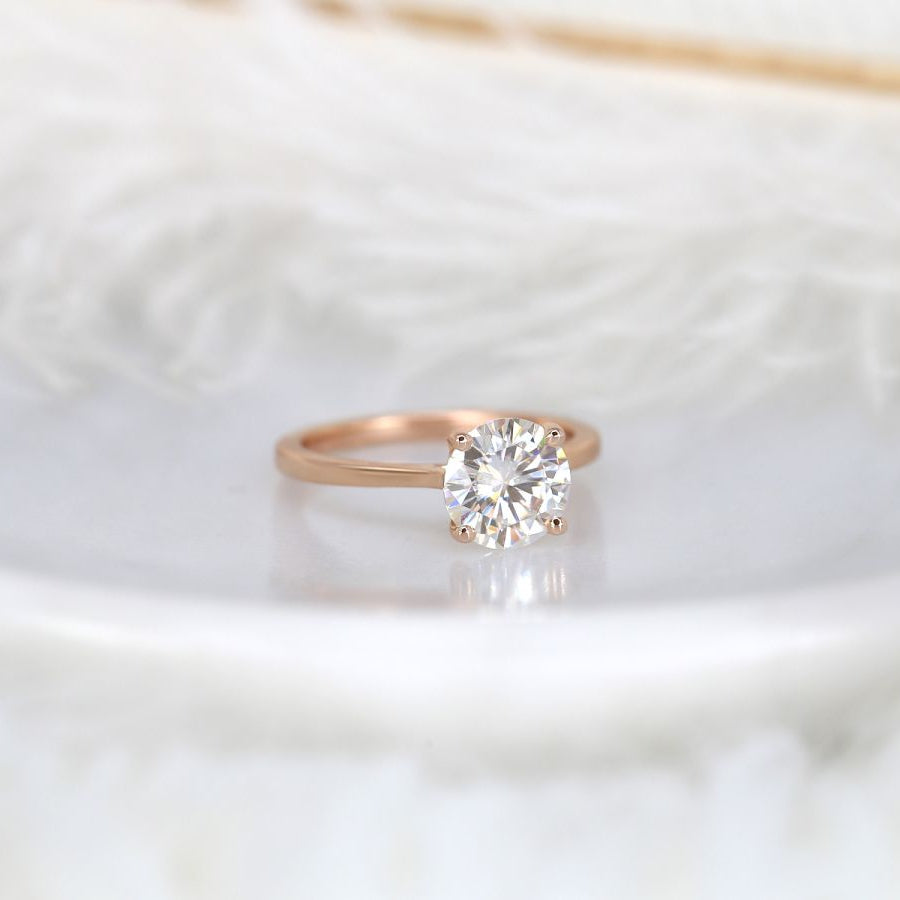 Stunning 2.0 CT Round Moissanite Engagement Ring with Solitaire Design 2