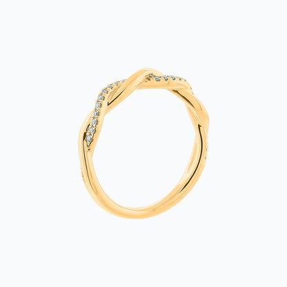 0.13 CT Round Twisted CVD EF/VS1 Diamond Wedding Band