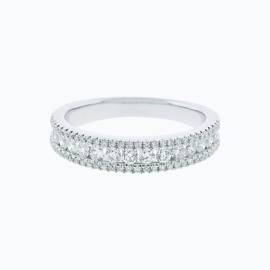 0.70 CT Round Micro Pave CVD EF/VS1 Diamond Wedding Band