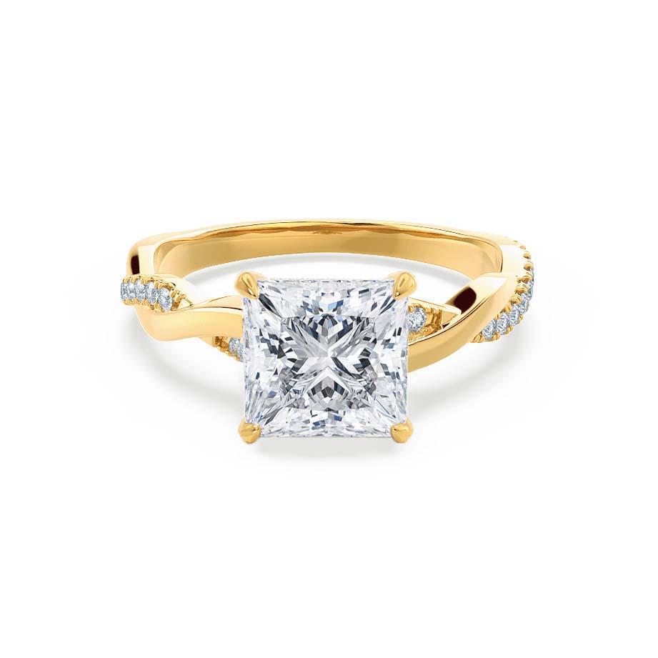 1.92 CT Princess Twisted Pave Lab Grown Diamond Engagement Ring