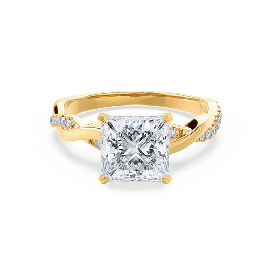 1.92 CT Princess Twisted Pave Lab Grown Diamond Engagement Ring