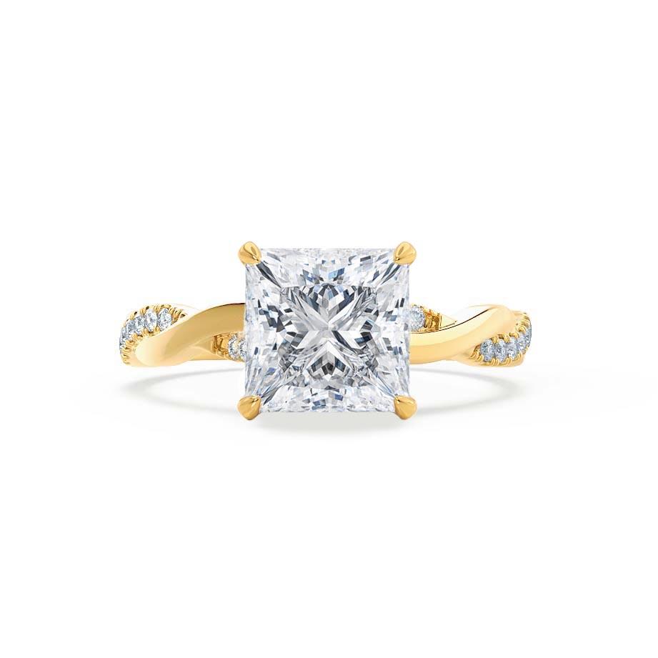 1.92 CT Princess Twisted Pave Lab Grown Diamond Engagement Ring
