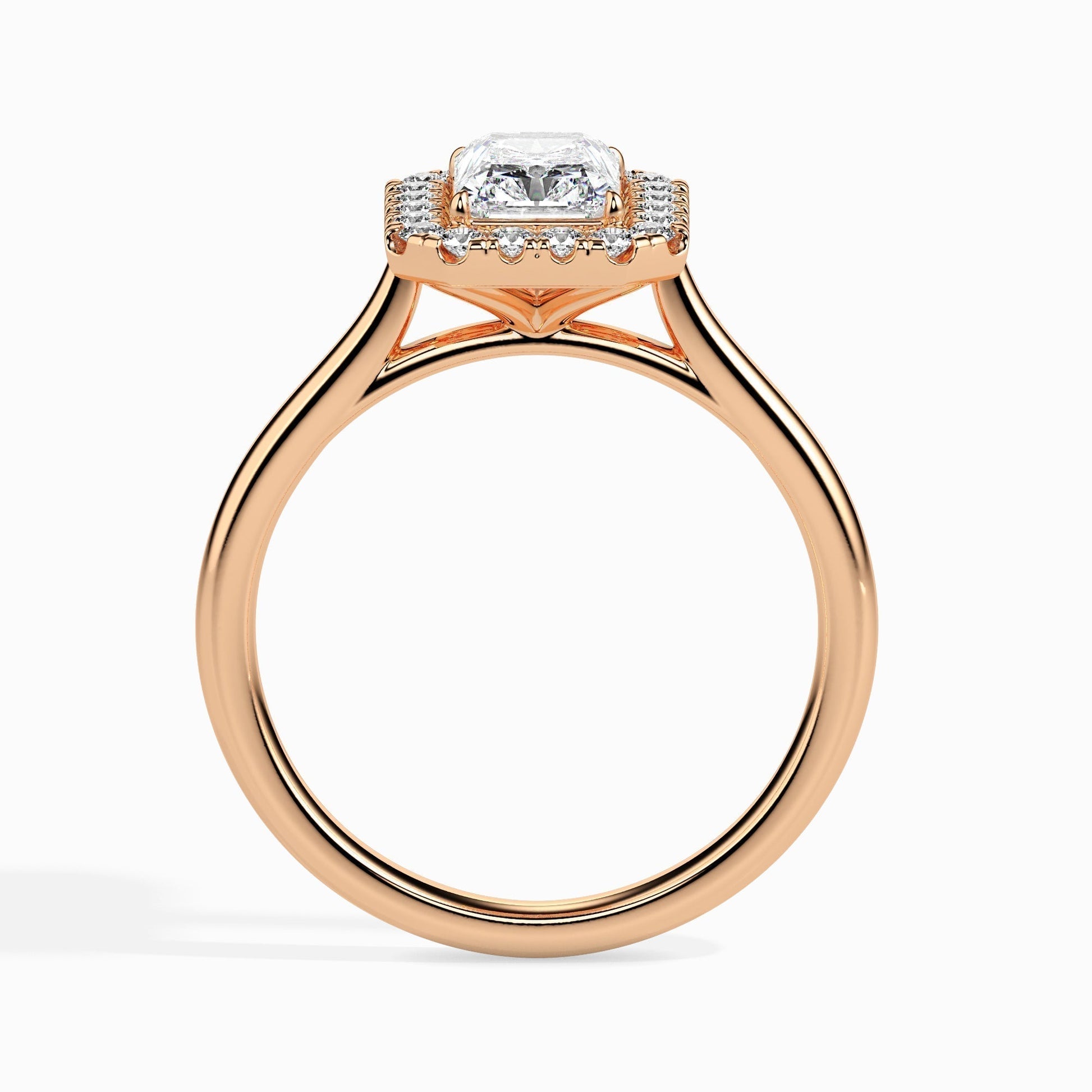 1ct Radiant F- VS Diamond Halo Engagement Ring