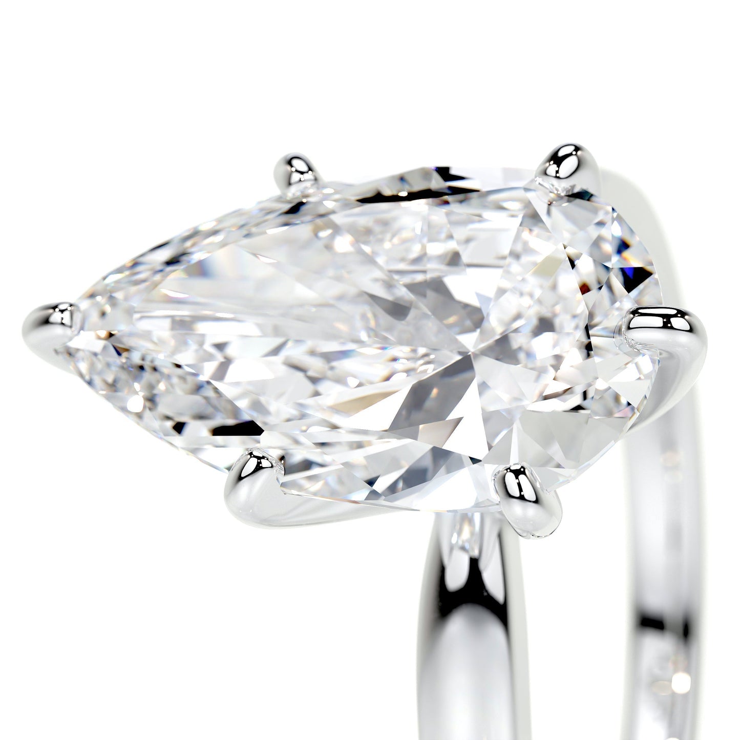 5.0 CT Pear Solitaire CVD F/VS2 Diamond Engagement Ring