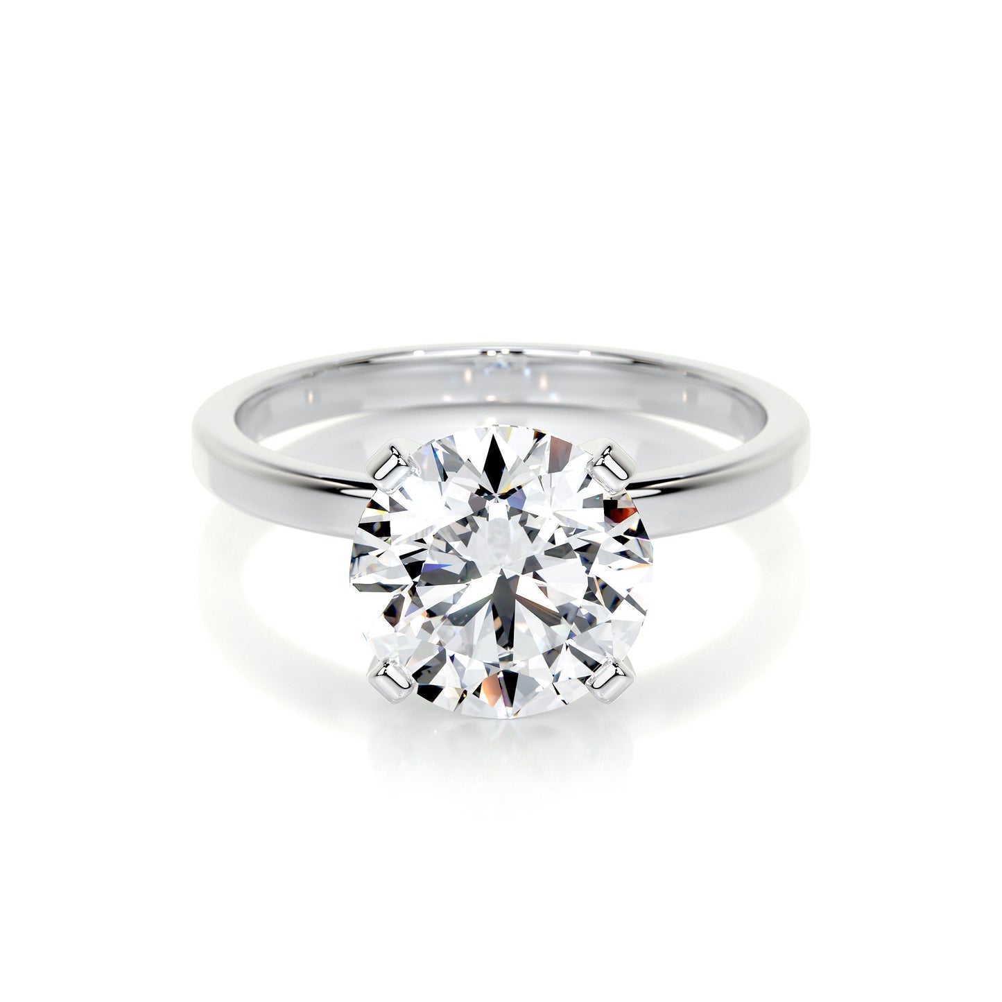 3.0 CT Princess Solitaire CVD F/VS2 Diamond Engagement Ring