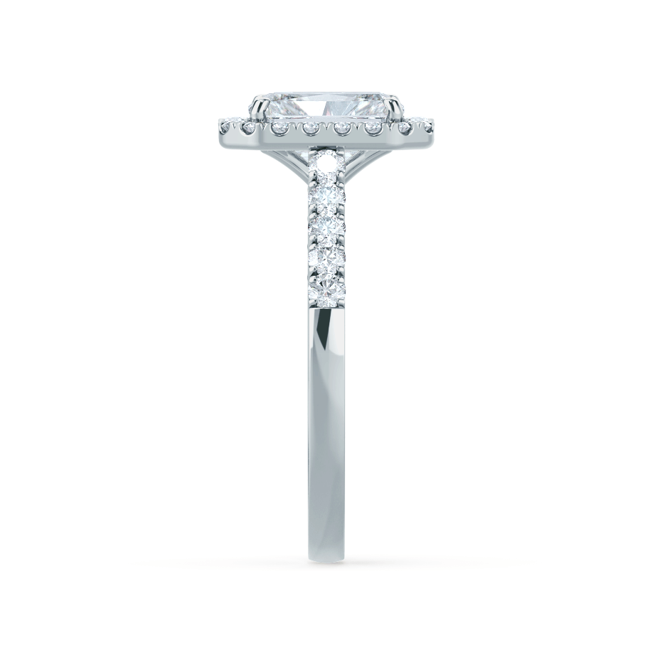 0.7 CT Radiant Halo & Pave Lab Grown Diamond Engagement Ring