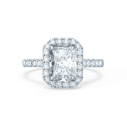 0.7 CT Radiant Halo & Pave Lab Grown Diamond Engagement Ring
