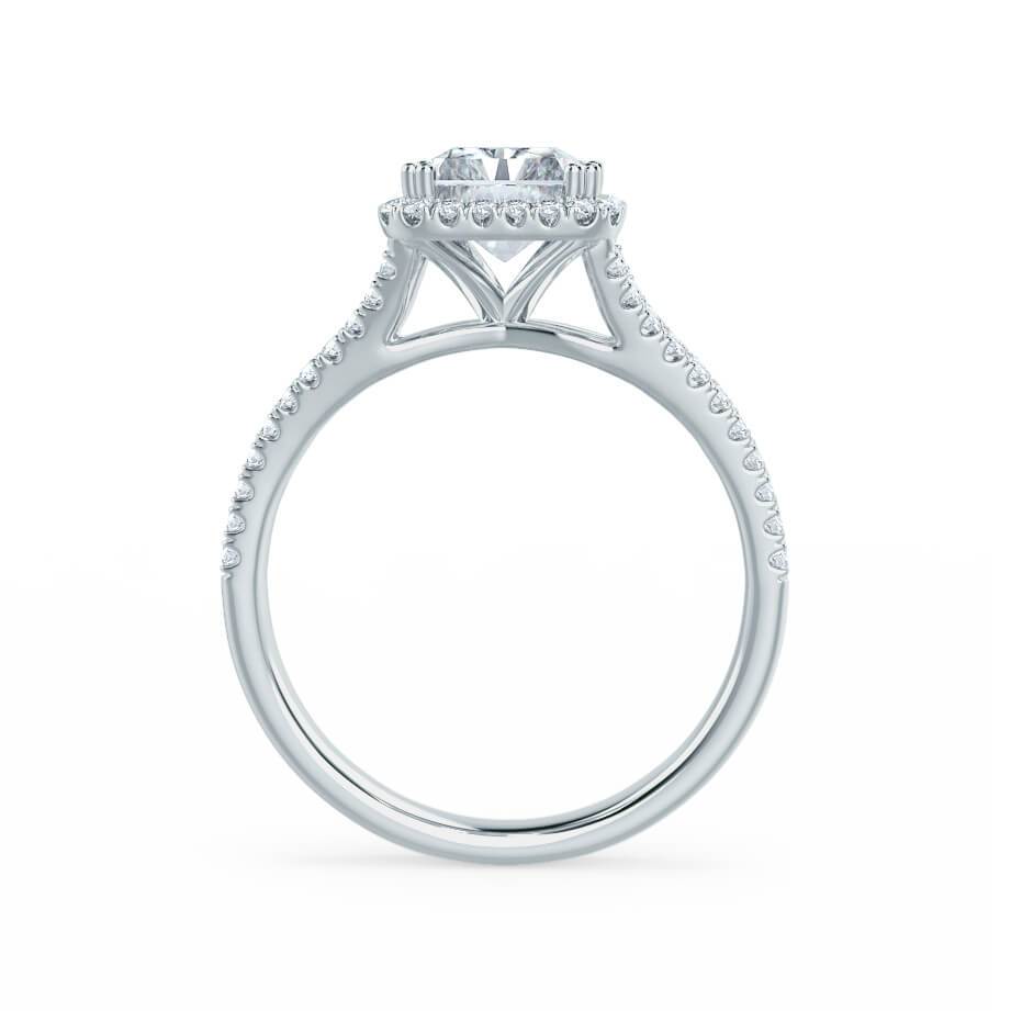 2 CT Radiant Halo, Pave & Split Shank Lab Grown Diamond Engagement Ring
