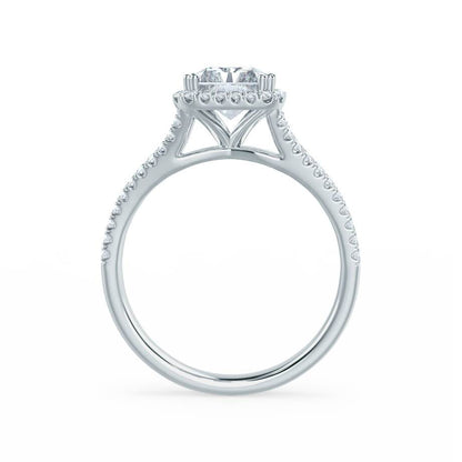 2 CT Radiant Halo, Pave & Split Shank Lab Grown Diamond Engagement Ring