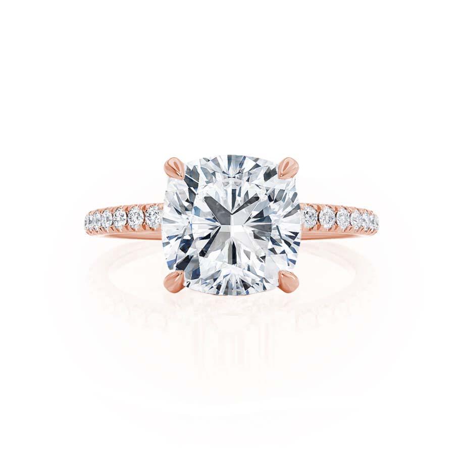 2.40 CT Cushion Hidden Halo CVD E/VVS2 Diamond Engagement Ring