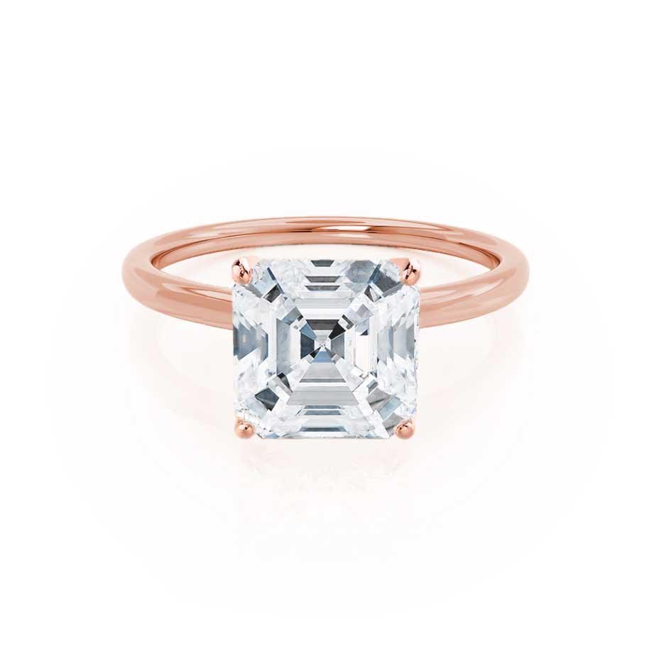 1 CT Asscher Solitaire Lab Grown Diamond Engagement Ring