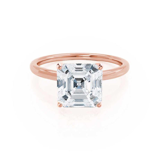 1 CT Asscher Solitaire Lab Grown Diamond Engagement Ring