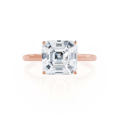 1 CT Asscher Solitaire Lab Grown Diamond Engagement Ring