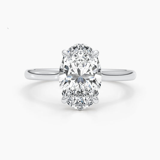 2.5ct Oval G- VS Hidden Halo Diamond Engagement Ring