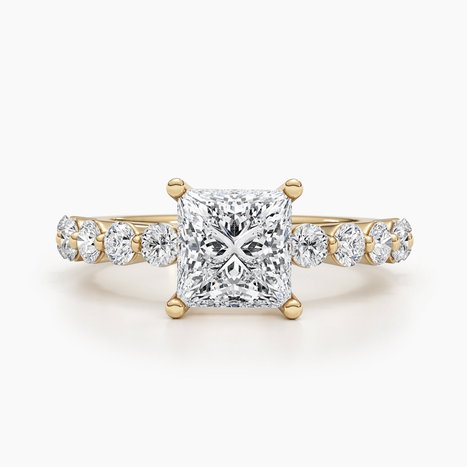 1.5ct Princess F- VS Pave Diamond Engagement Ring