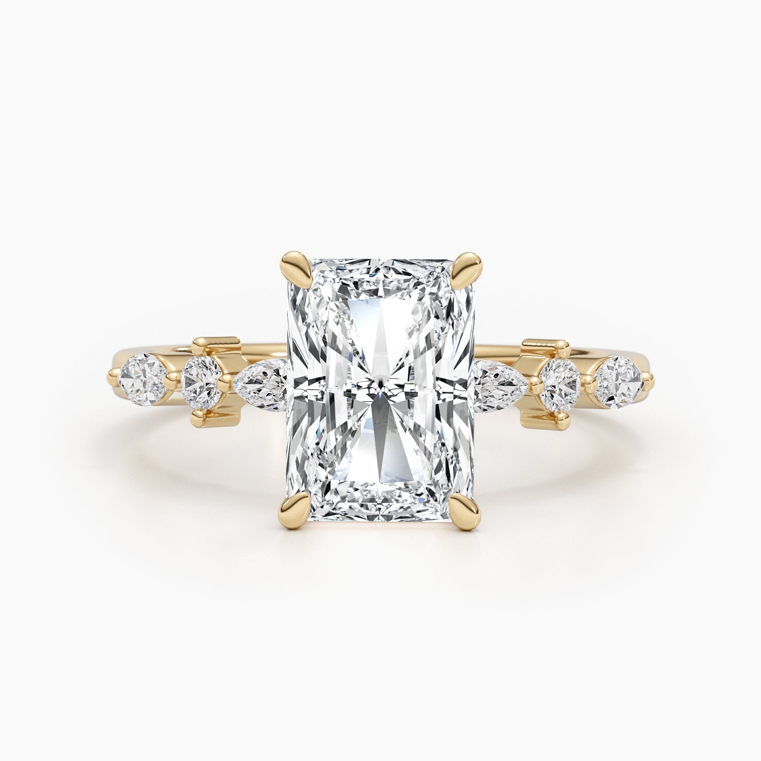 4ct Radiant G- VS Dainty Diamond Engagement Ring