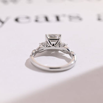 Stunning 1.0 - 2.0 CT Asscher Moissanite Engagement Ring With Twisted Pave Design 3