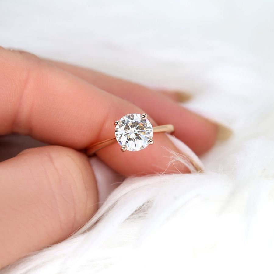 Stunning 2.0 CT Round Moissanite Engagement Ring with Solitaire Design 4