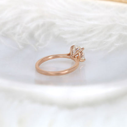 Stunning 2.0 CT Round Moissanite Engagement Ring with Solitaire Design 3