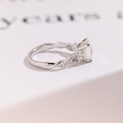 Stunning 1.0 - 2.0 CT Asscher Moissanite Engagement Ring With Twisted Pave Design 9
