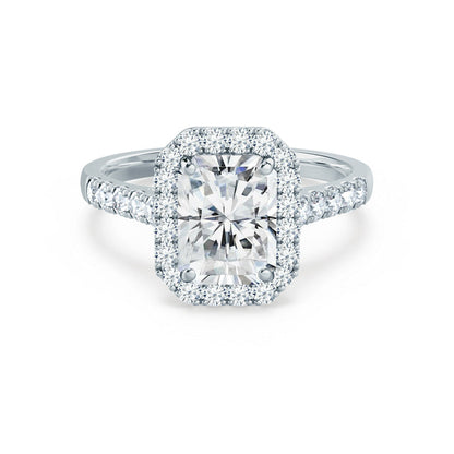 0.7 CT Radiant Halo & Pave Lab Grown Diamond Engagement Ring