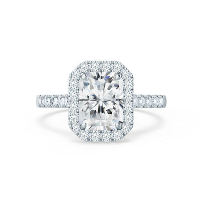 0.7 CT Radiant Halo & Pave Lab Grown Diamond Engagement Ring