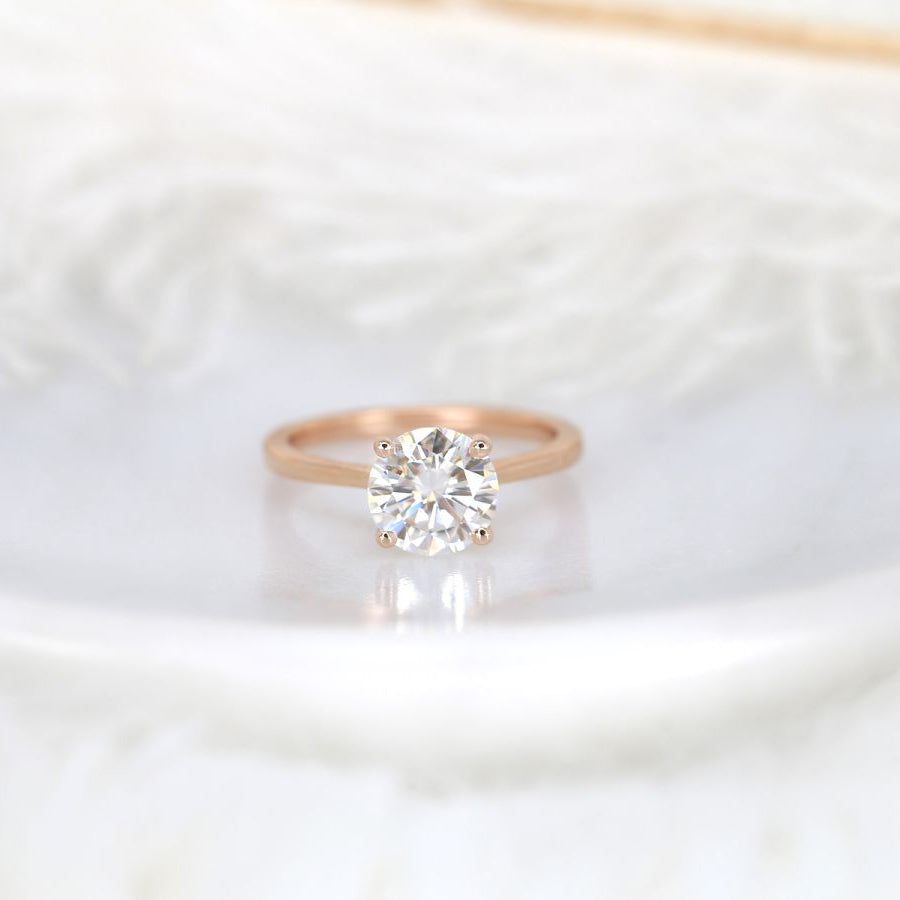 Stunning 2.0 CT Round Moissanite Engagement Ring with Solitaire Design 1