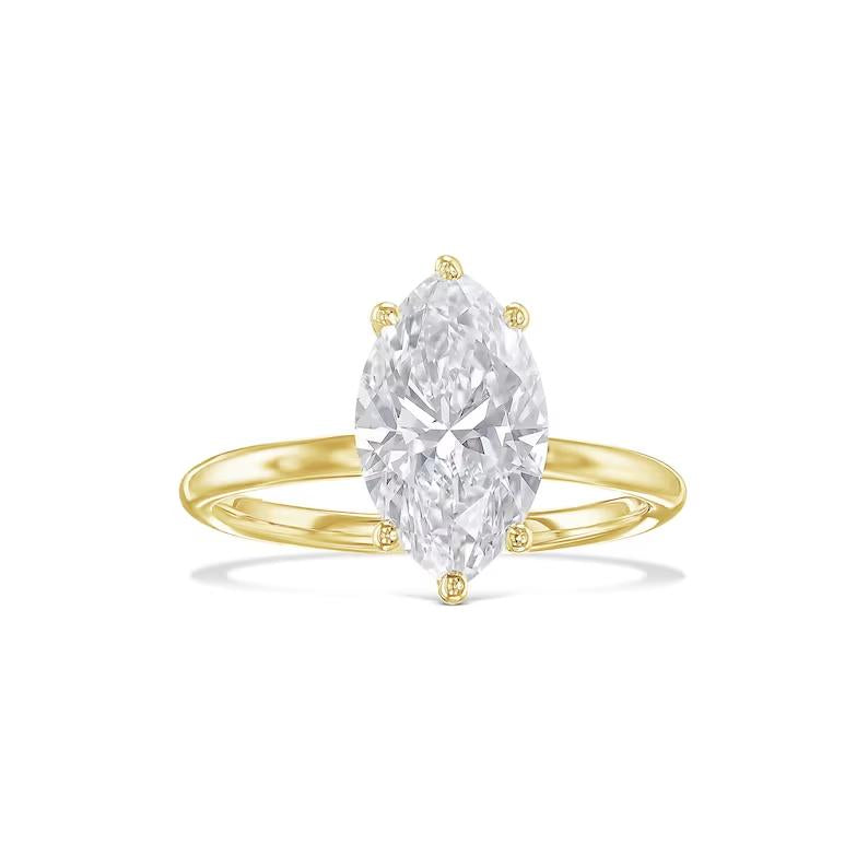 2.0 CT Marquise Solitaire CVD F/VS1 Diamond Engagement Ring