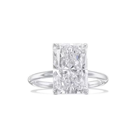 5.0 CT Radiant Solitaire CVD F/VS1 Diamond Engagement Ring