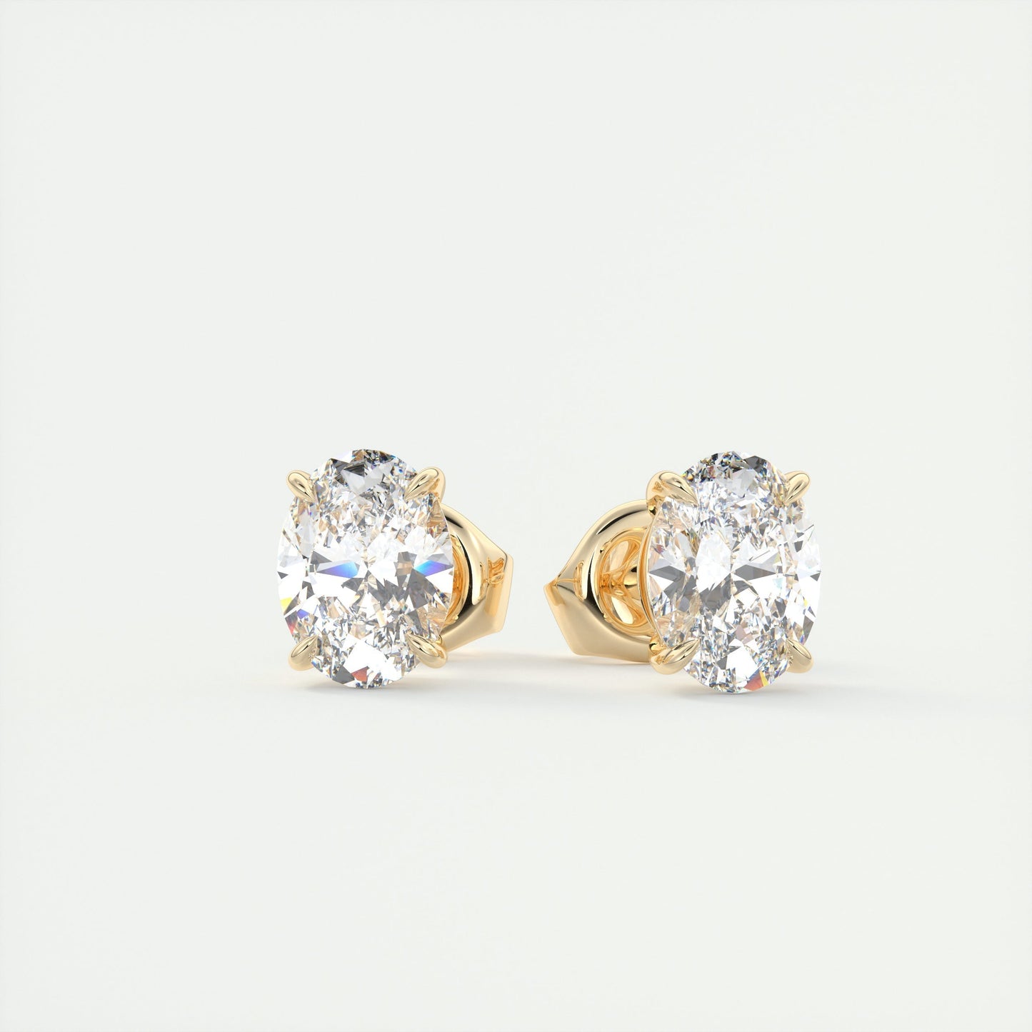 1.0 CT Oval Solitaire CVD G/VS Diamond Earrings